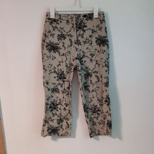 Croft & Barrow Black and Tan Floral Pants